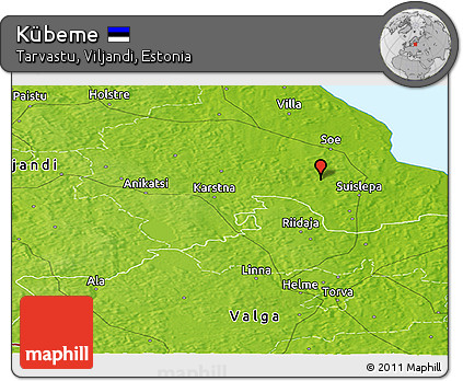 Physical Panoramic Map of Kübeme
