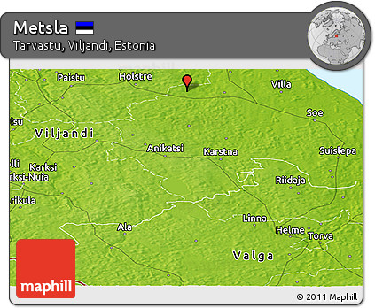 Physical Panoramic Map of Metsla