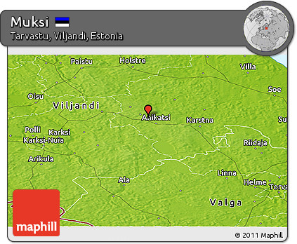 Physical Panoramic Map of Muksi