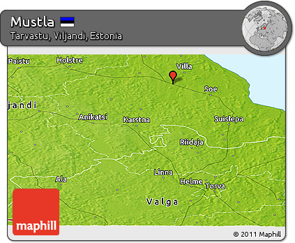 Physical Panoramic Map of Mustla