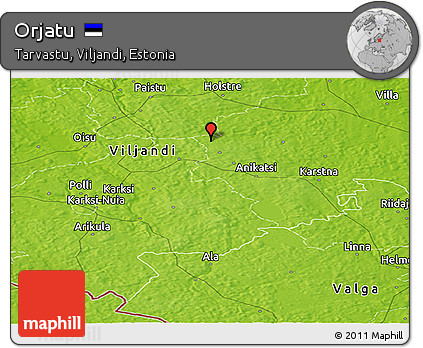 Physical Panoramic Map of Orjatu