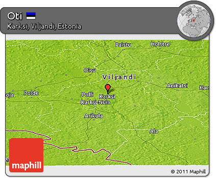 Physical Panoramic Map of Oti