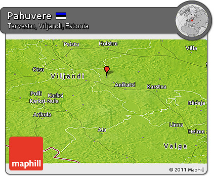 Physical Panoramic Map of Pahuvere