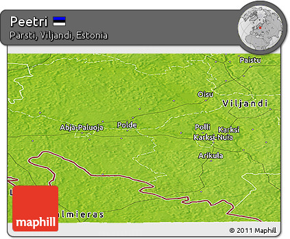 Physical Panoramic Map of Peetri