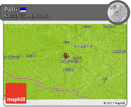 Physical Panoramic Map of Polli
