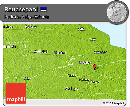Physical Panoramic Map of Raudsepani
