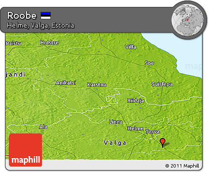 Physical Panoramic Map of Roobe