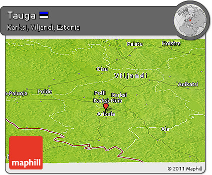 Physical Panoramic Map of Tauga