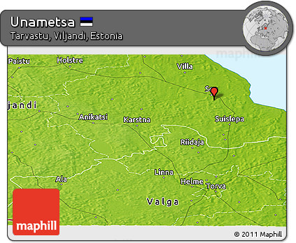 Physical Panoramic Map of Unametsa