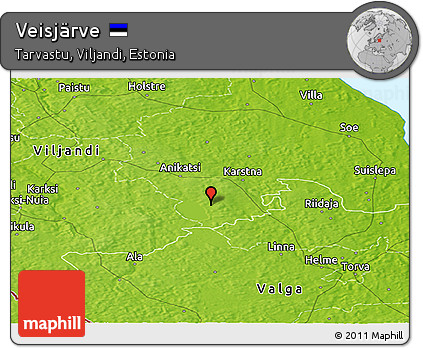 Physical Panoramic Map of Veisjärve