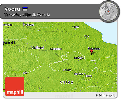 Physical Panoramic Map of Vooru