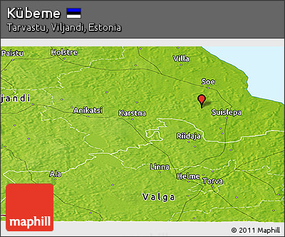 Physical Panoramic Map of Kübeme
