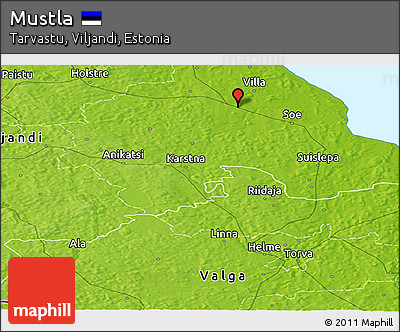 Physical Panoramic Map of Mustla