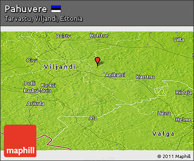 Physical Panoramic Map of Pahuvere