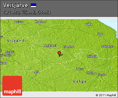 Physical Panoramic Map of Veisjärve