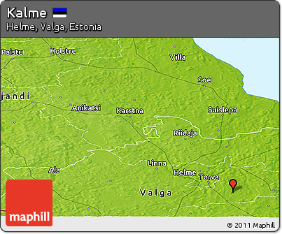 Physical Panoramic Map of Kalme