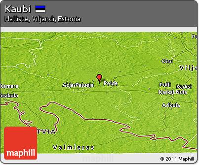 Physical Panoramic Map of Kaubi
