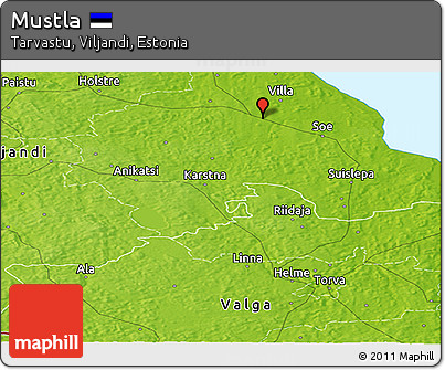 Physical Panoramic Map of Mustla
