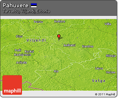 Physical Panoramic Map of Pahuvere