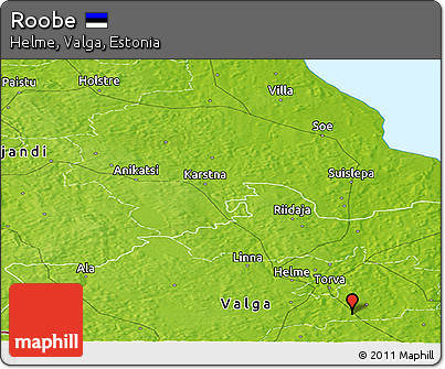 Physical Panoramic Map of Roobe