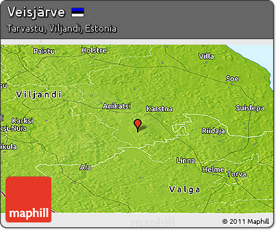 Physical Panoramic Map of Veisjärve