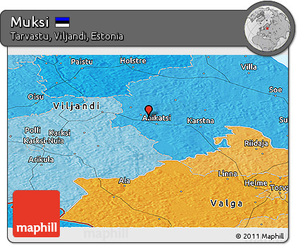 Political Panoramic Map of Muksi