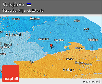 Political Panoramic Map of Veisjärve