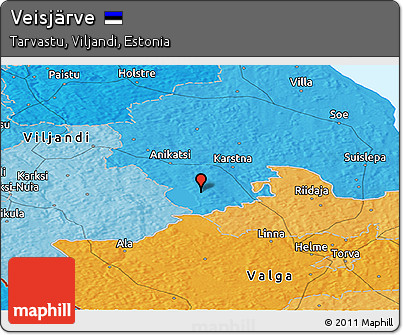 Political Panoramic Map of Veisjärve