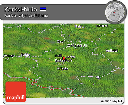 Satellite Panoramic Map of Karksi-Nuia