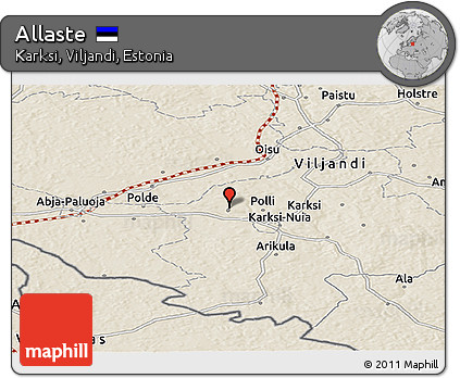Shaded Relief Panoramic Map of Allaste