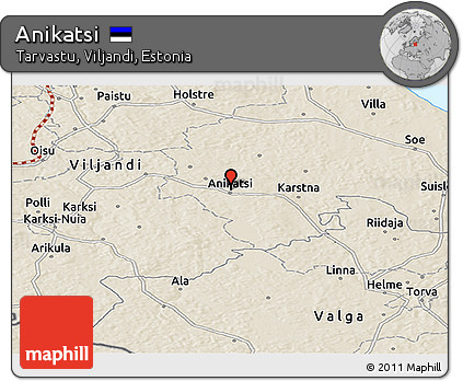 Shaded Relief Panoramic Map of Anikatsi