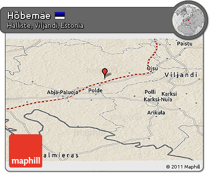 Shaded Relief Panoramic Map of Hõbemäe