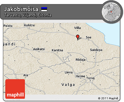 Shaded Relief Panoramic Map of Jakobimõisa