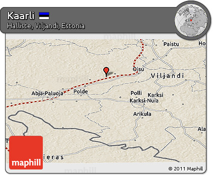 Shaded Relief Panoramic Map of Kaarli