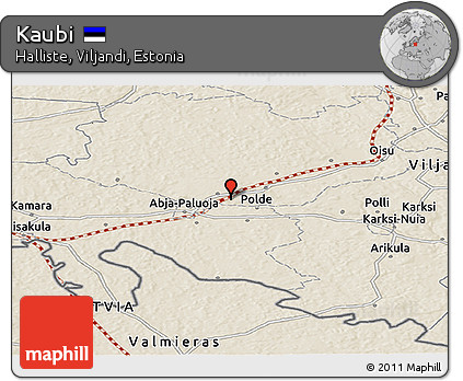 Shaded Relief Panoramic Map of Kaubi