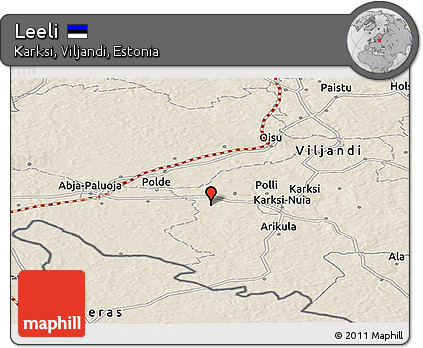 Shaded Relief Panoramic Map of Leeli