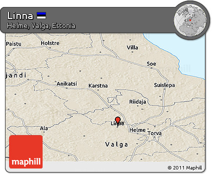 Shaded Relief Panoramic Map of Linna