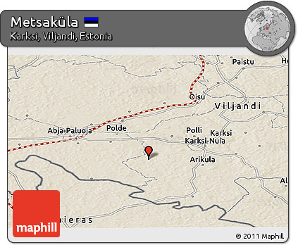 Shaded Relief Panoramic Map of Metsaküla