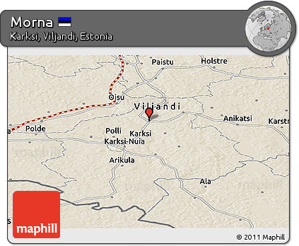 Shaded Relief Panoramic Map of Morna