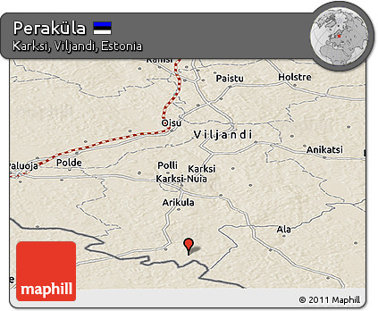 Shaded Relief Panoramic Map of Peraküla
