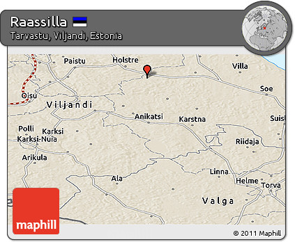 Shaded Relief Panoramic Map of Raassilla