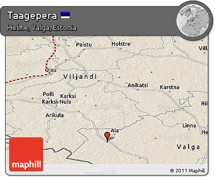 Shaded Relief Panoramic Map of Taagepera