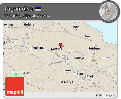 Shaded Relief Panoramic Map of Tagamõisa