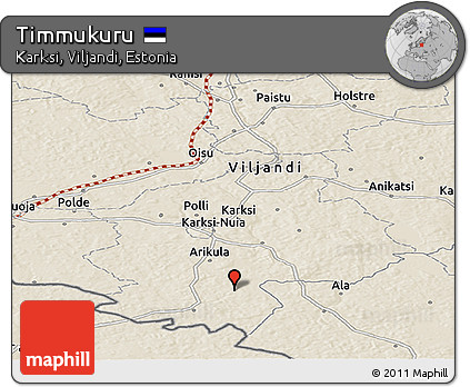 Shaded Relief Panoramic Map of Timmukuru