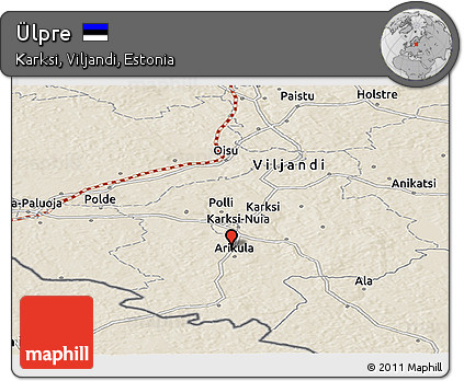 Shaded Relief Panoramic Map of Ülpre