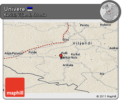 Shaded Relief Panoramic Map of Univere