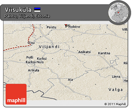 Shaded Relief Panoramic Map of Viisuküla