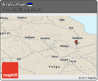 Shaded Relief Panoramic Map of Arakumäe