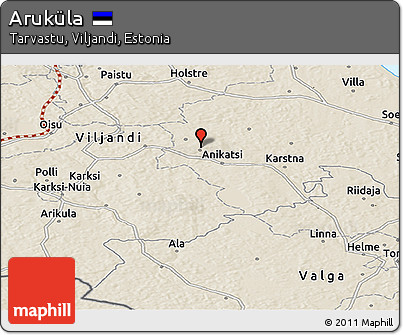 Shaded Relief Panoramic Map of Aruküla