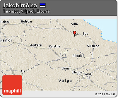 Shaded Relief Panoramic Map of Jakobimõisa